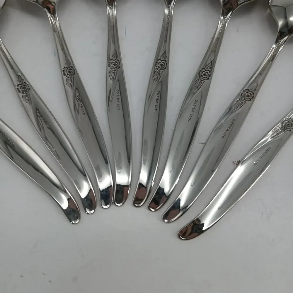 8X Tbsp Oneida LA ROSE Table Spoons Rogers Premier Stainless